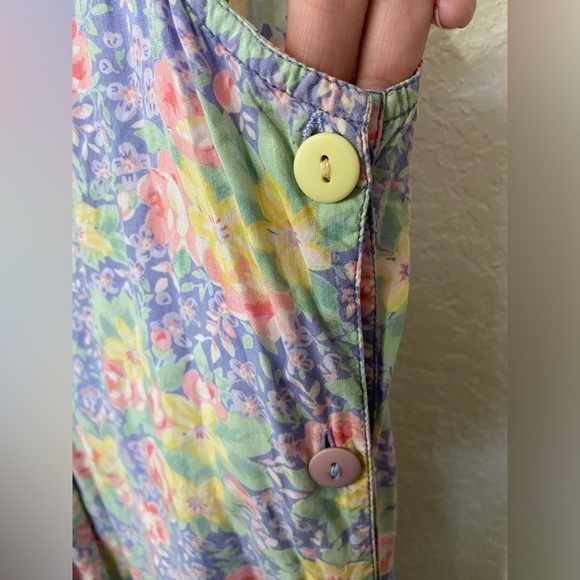 Vintage Pudding Shop April Cornell Dress Size 3 Purple Floral Sleeveless Button - Picture 8 of 11